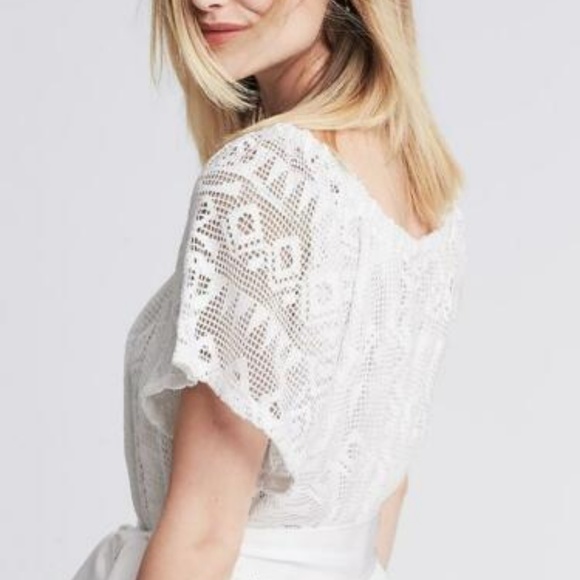 Banana Republic White July Lace Dress $130 Medium - Picture 5 of 6